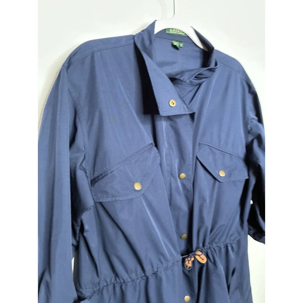 Ralph Lauren Jacket Women XL Blue LRL Zip Snap Trench Peacoat Windbreaker 0454 - Picture 4 of 16